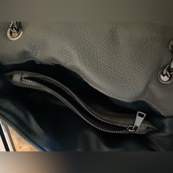 Caviar grey full single flap with navy leather lining designer bag by Virsa bag - Picture 7 of 14